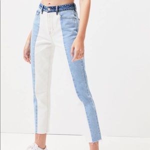 pacsun two tone mom jeans